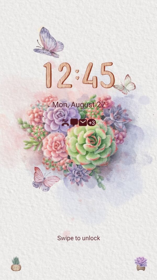 Samsung Themes: ❤️Mun❤️ Vintage Succulent ~❤️ Premium Theme wonderful aesthetic vibe - Image 2