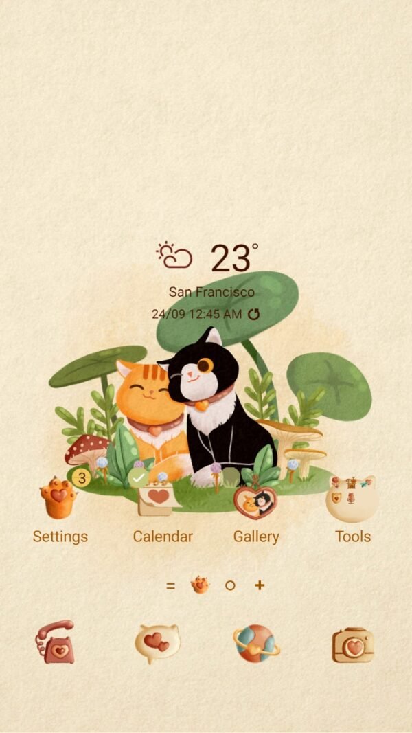 Samsung Themes: ❤️Mun❤️ Cats in love ~❤️ Premium Theme romantic kitty couple