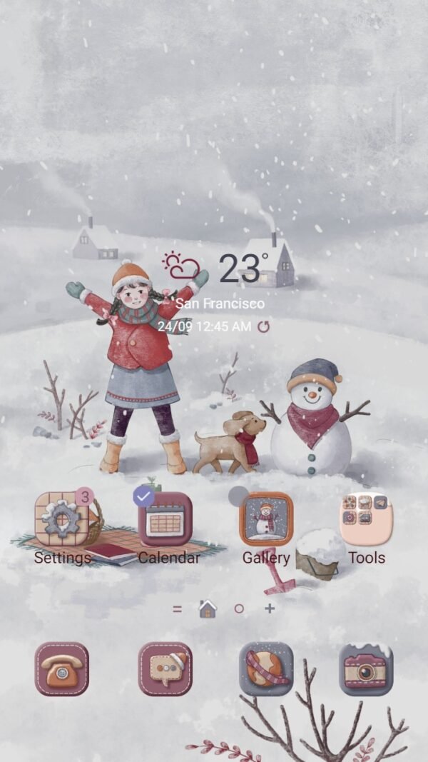 Samsung Themes: ❤️Mun❤️ Winter Girl ~❤️ Premium Theme happy little baby girl in the winter