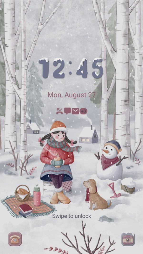 Samsung Themes: ❤️Mun❤️ Winter Girl ~❤️ Premium Theme happy little baby girl in the winter - Image 2