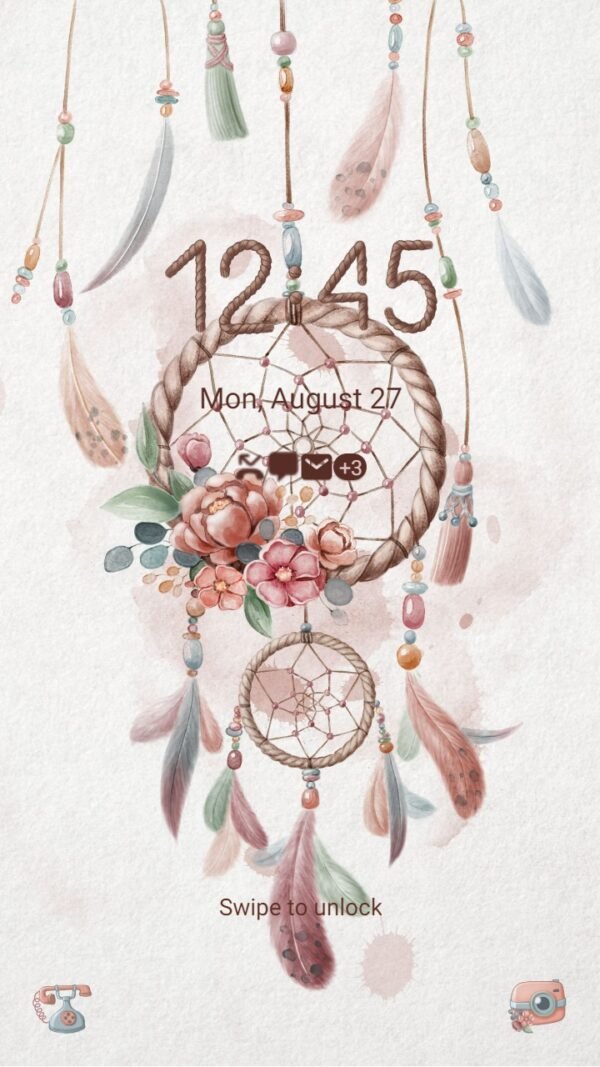 Samsung Themes: ❤️Mun❤️ Pink Dreamcatcher ~❤️ Premium Theme romantic hydrangea heart - Image 2