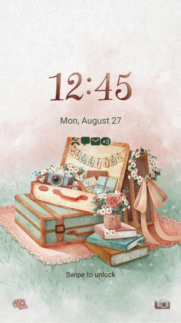 Samsung Themes: ❤️Mun❤️ Vacation Trip ~❤️ Premium Theme Official with vintage retro luggage - Image 2