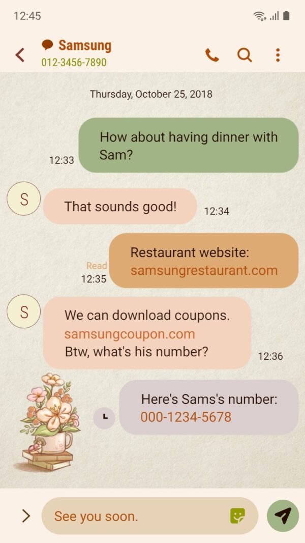 Samsung Themes: ❤️Mun❤️ Flowers and Books ~❤️ Premium Theme a tiny table decoration - Image 4