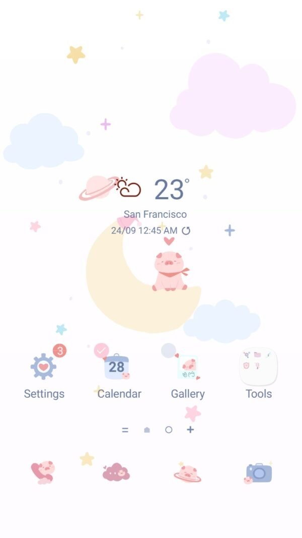 Samsung Themes: ❤️Mun❤️ Pig on the moon ~❤️ Premium Theme Official