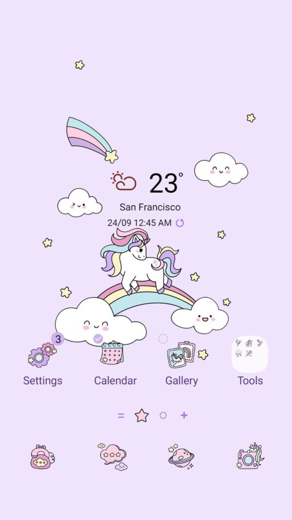 Samsung Themes: ❤️Mun❤️ Kawaii Unicorn ~❤️ Premium Theme Official