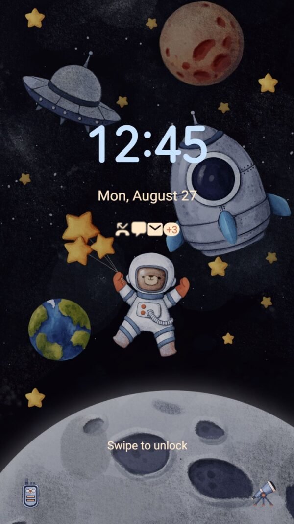 Samsung Themes: ❤️Mun❤️ Astronaut Bear in the space ~❤️ Premium Theme Official - Image 2