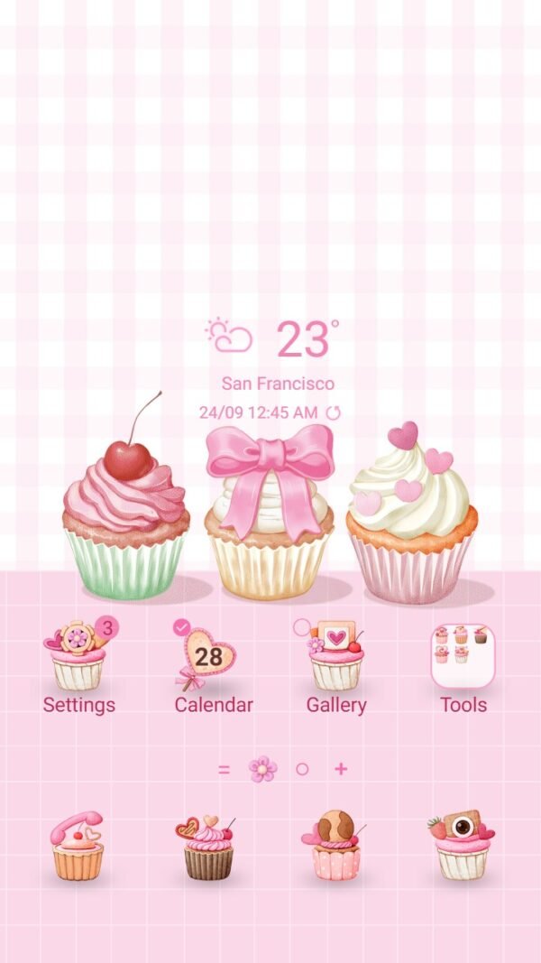 Samsung Themes: ❤️Mun❤️ Sweet Pink Cupcakes ~❤️ Premium Theme Official You should try