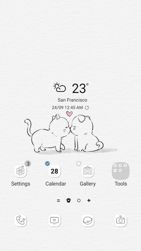 Samsung Themes: ❤️Mun❤️ Cat and Dog in love ~❤️ Premium Theme Official