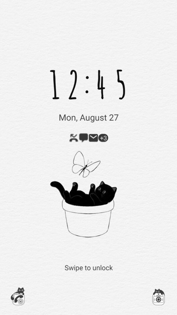Samsung Themes: ❤️Mun❤️ Cute Black Cat ~❤️ Premium Theme Official - Image 2