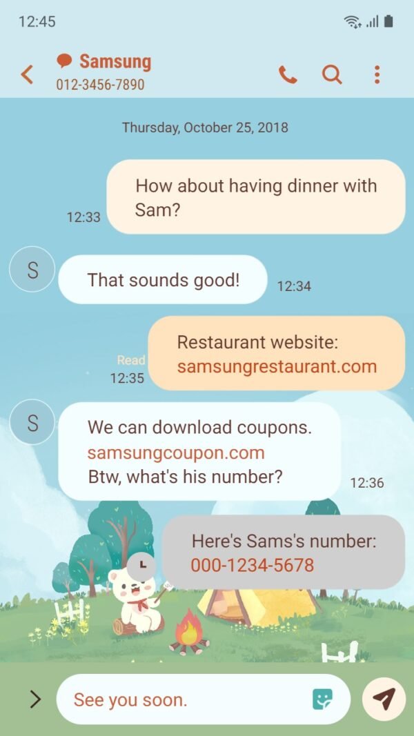 Samsung Themes: ❤️Mun❤️ Bear's Picnic Day Out ~❤️ Premium Theme little bear traveling alone - Image 4