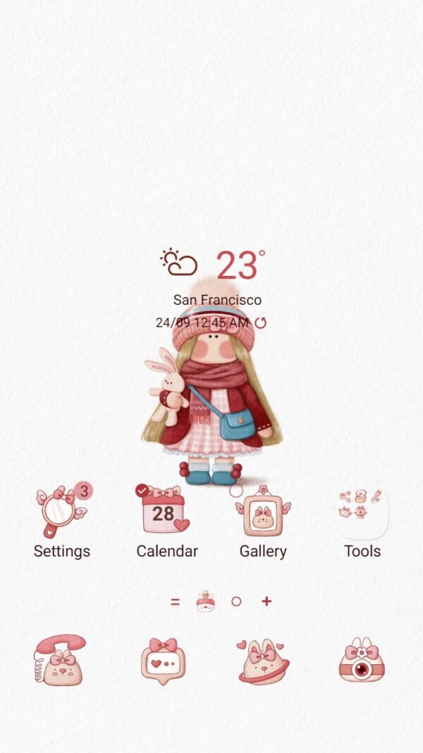 Samsung Themes: ❤️Mun❤️ Warm baby girl ~❤️ Premium Theme warm girl with teddy bear