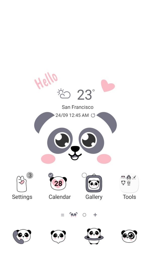Samsung Themes: ❤️Mun❤️ Kawaii Panda ~❤️ Premium Theme lovely sweet panda