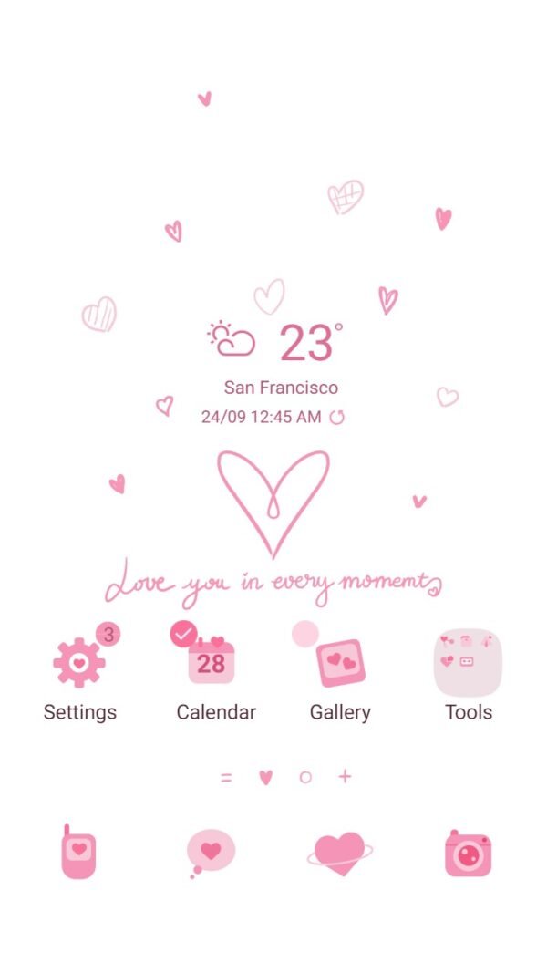 Samsung Themes: ❤️Mun❤️ Pink Heart rate ~❤️ Premium Theme love in every moment