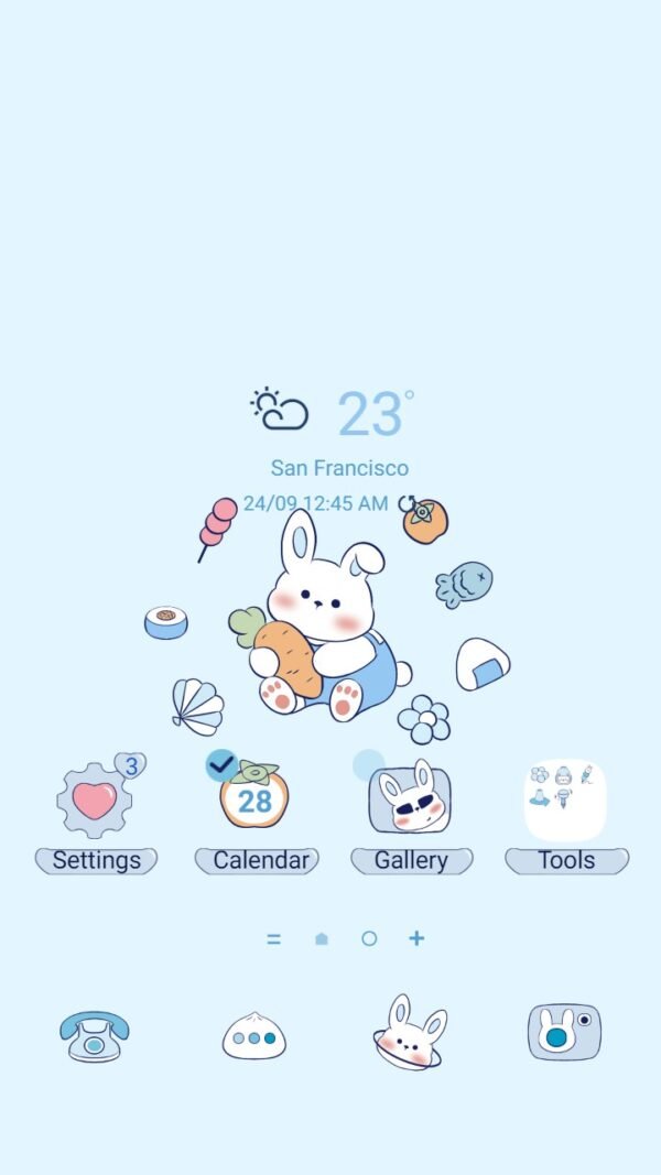 Samsung Themes: ❤️Mun❤️ Lazy Rabbit ~❤️ Premium Theme the cute rabbit relax