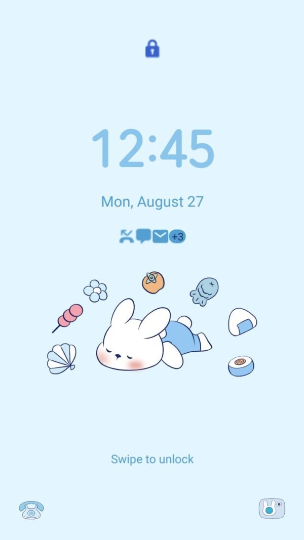 Samsung Themes: ❤️Mun❤️ Lazy Rabbit ~❤️ Premium Theme the cute rabbit relax - Image 2