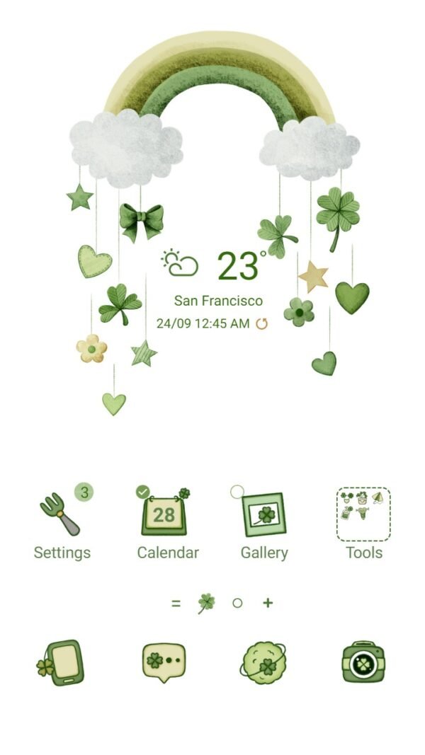Samsung Themes: ❤️Mun❤️ Pastel Green Rainbow ~❤️ Premium Theme rainbow and lovely green items