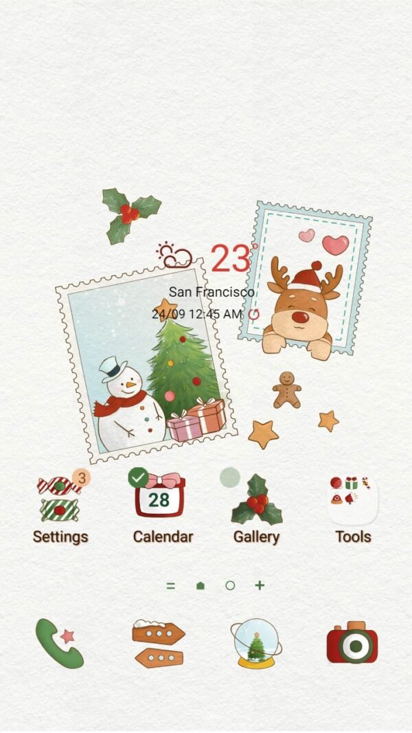 Samsung Themes: ❤️Mun❤️ Christmas stamps ~❤️ Premium Theme about lovely stamps for you