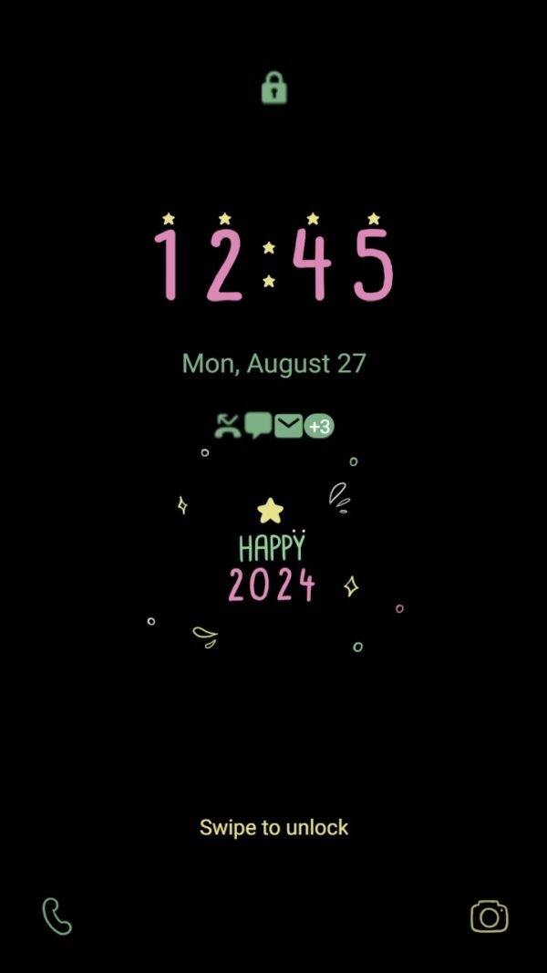 Samsung Themes: ❤️Mun❤️ Happy 2024 ~❤️ Premium Theme welcome 2024 in striking black! - Image 2