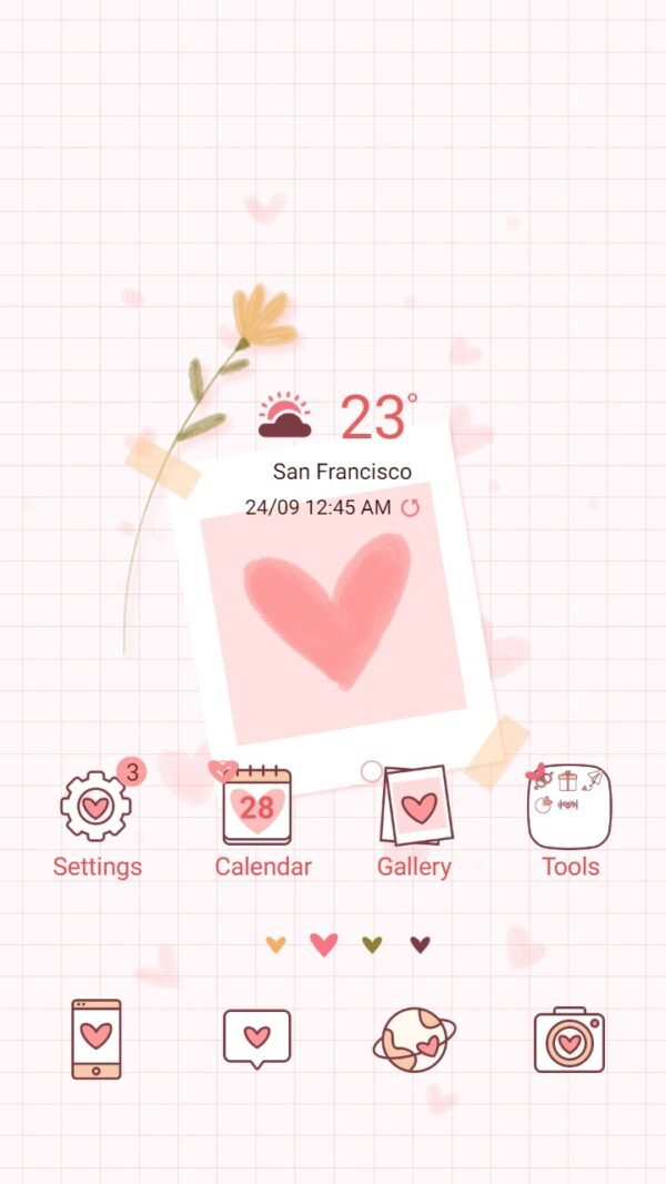 Samsung Themes: ❤️Mun❤️ Pink Love ~❤️ Premium Theme frame picture about cute pink heart