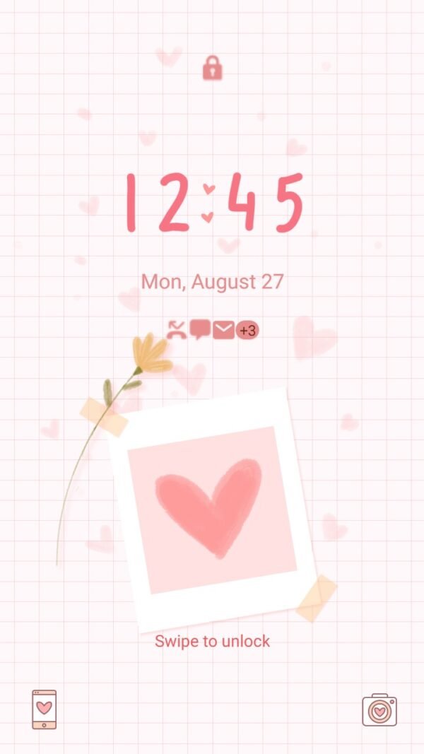 Samsung Themes: ❤️Mun❤️ Pink Love ~❤️ Premium Theme frame picture about cute pink heart - Image 2