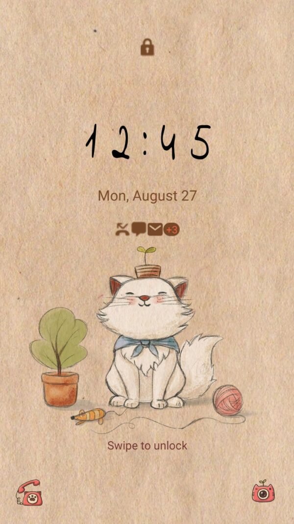 Samsung Themes: ❤️Mun❤️ Kawaii Cat ~❤️ Premium Theme kitten and balls of wool - Image 2