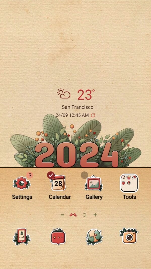 Samsung Themes: ❤️Mun❤️ Happy New Year 2024 ~❤️ Premium Theme classic new year