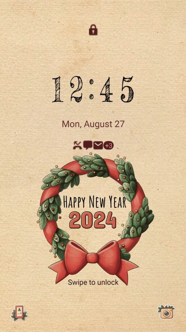 Samsung Themes: ❤️Mun❤️ Happy New Year 2024 ~❤️ Premium Theme classic new year - Image 2