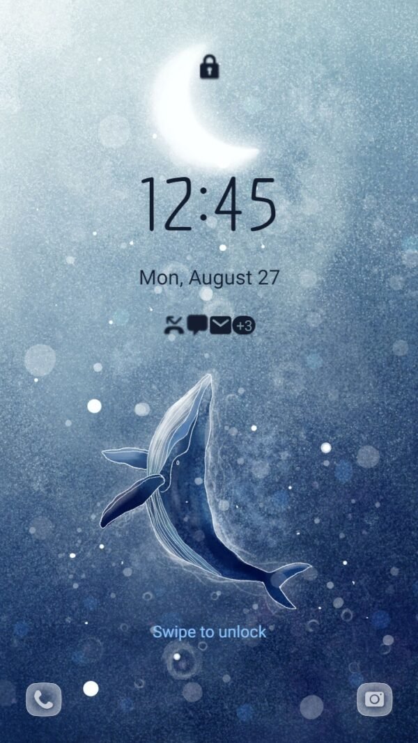 Samsung Themes: ❤️Mun❤️ Galaxy Whale ~❤️ Premium Theme cutie whale swimming in the galaxy - Image 2