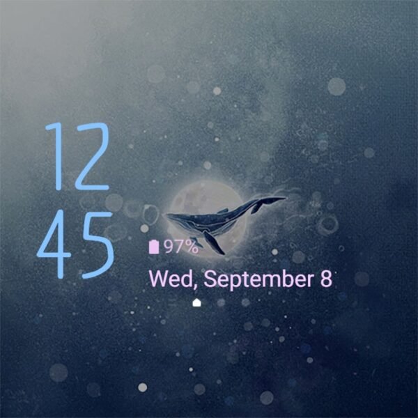 Samsung Themes: ❤️Mun❤️ Galaxy Whale ~❤️ Premium Theme cutie whale swimming in the galaxy - Image 8