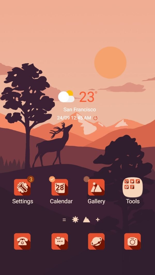 Samsung Themes: ❤️Mun❤️ Summer Sunset ~❤️ Premium Theme wild deer