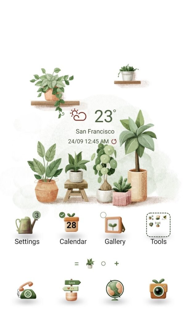 Samsung Themes: ❤️Mun❤️ Vintage Plants ~❤️ Premium Theme lovely green tree
