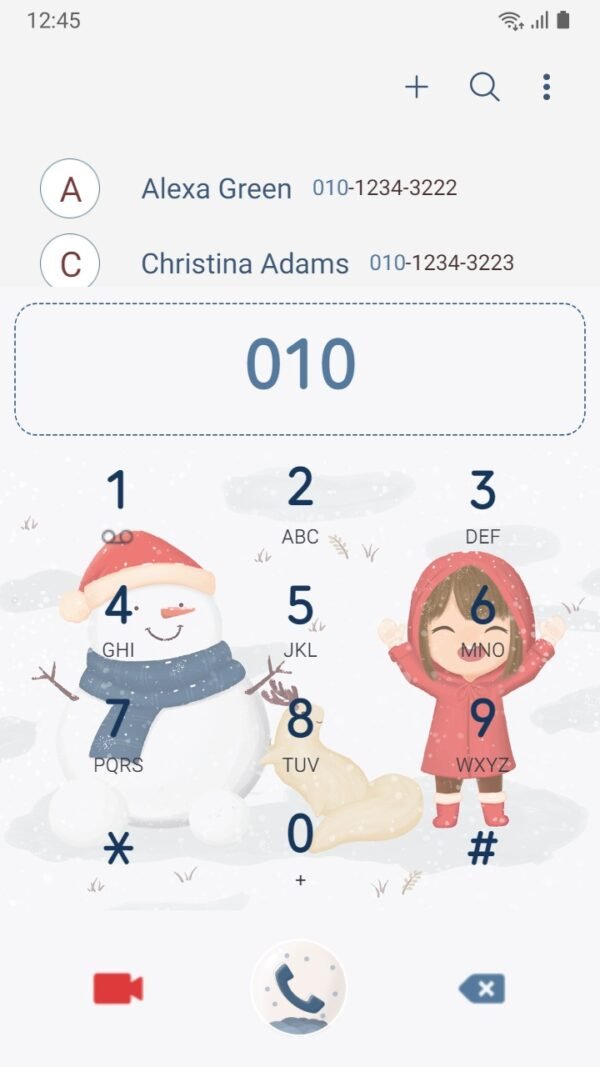 Samsung Themes: ❤️Mun❤️ Joyful Winter ~❤️ Premium Theme happy little girl play with snowman - Image 3