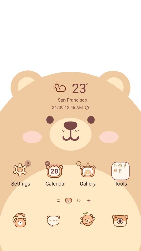 Samsung Themes: ❤️Mun❤️ Cute Bear ~❤️ Premium Theme adorable brown bear