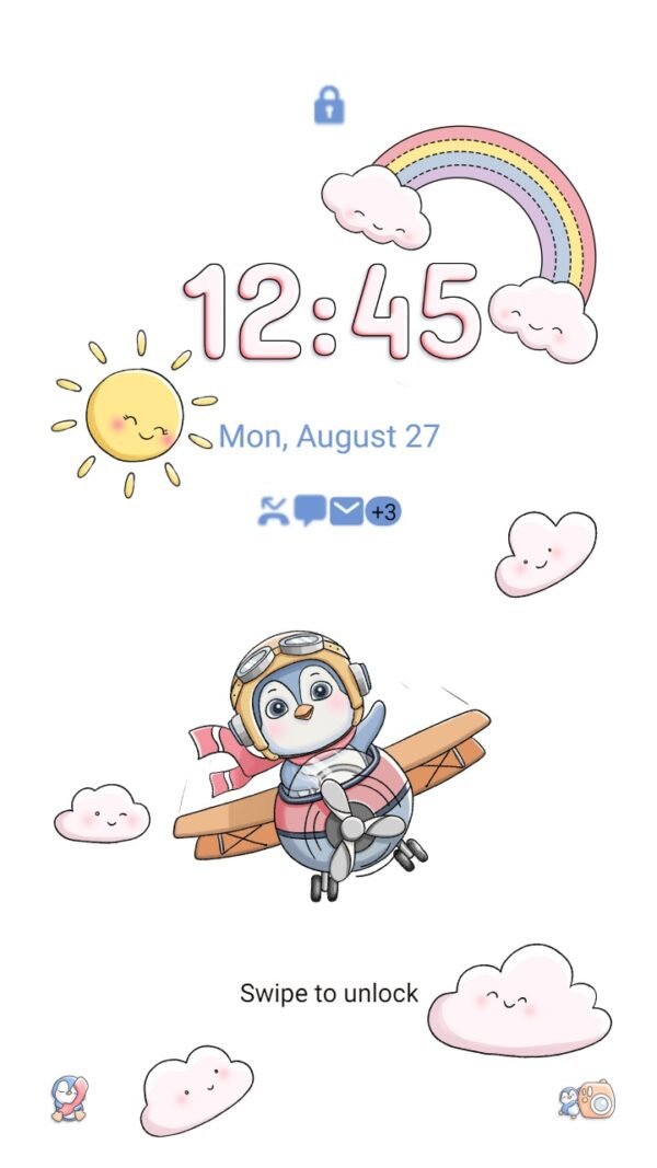 Samsung Themes: ❤️Mun❤️ Penguin Pilot ~❤️ Premium Theme about kawaii penguin - Image 2