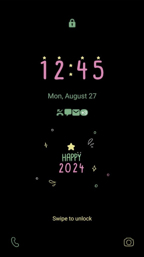 Samsung Themes: ❤️Mun❤️ Happy 2024 Video ~❤️ Premium Video Theme welcome 2024 in striking black! - Image 2