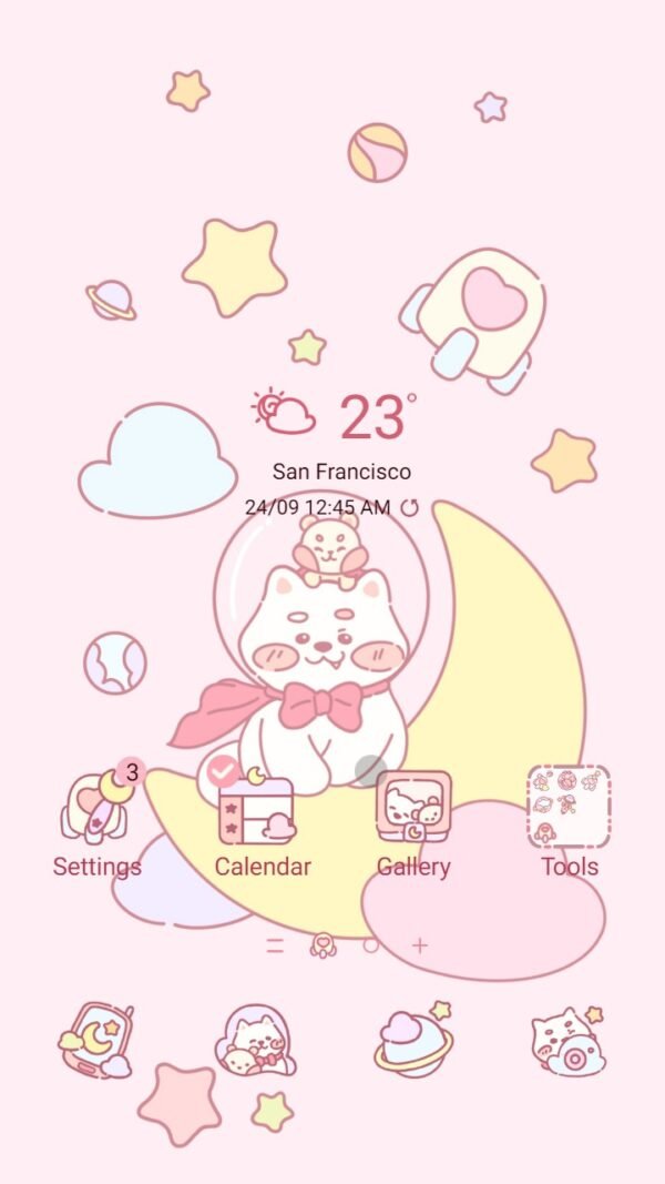 Samsung Themes: ❤️Mun❤️ Dog and Hamster in space Video ~❤️ Premium Video Theme Premium Video Theme cute friendship