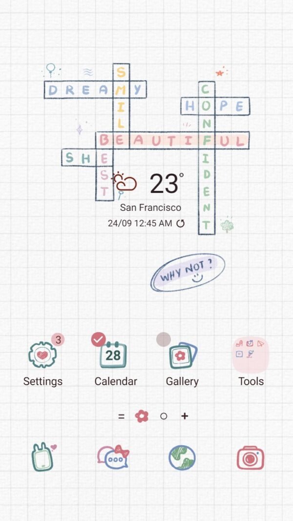 Samsung Themes: ❤️Mun❤️ Puzzle of Beautiful ~❤️ Premium Theme the beautiful sweetness of word puzzles