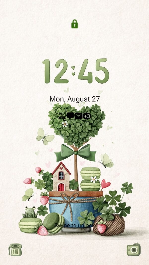 Samsung Themes: [Sim] Lucky Strawberry ~ Premium Theme strawberry with lucky leaves - Image 2