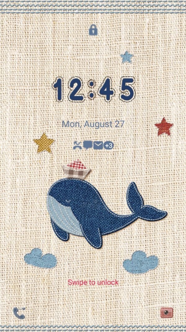 Samsung Themes: ❤️Mun❤️ Embroidered Whale ~❤️ Premium Theme the beauty of meticulousness whale - Image 2