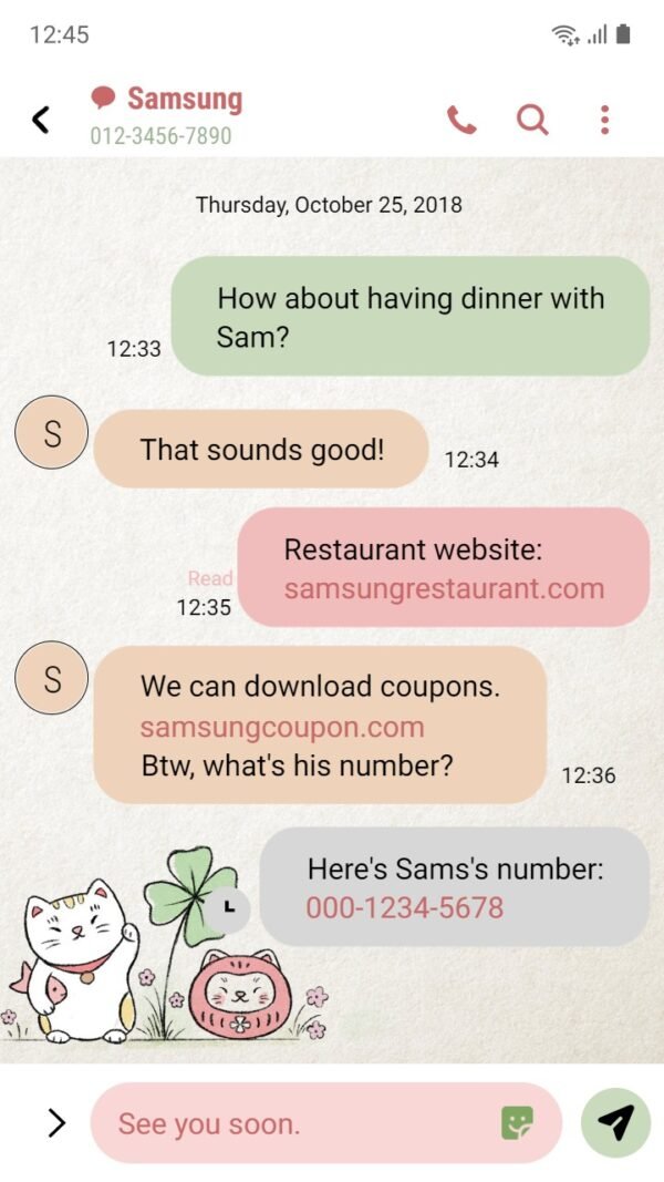 Samsung Themes: ❤️Mun❤️ Lucky Cat Maneki-neko ~❤️ Premium Theme with symbol of good fortune and the charm of clover - Image 4