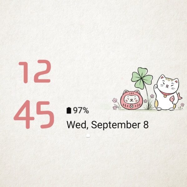 Samsung Themes: ❤️Mun❤️ Lucky Cat Maneki-neko ~❤️ Premium Theme with symbol of good fortune and the charm of clover - Image 8
