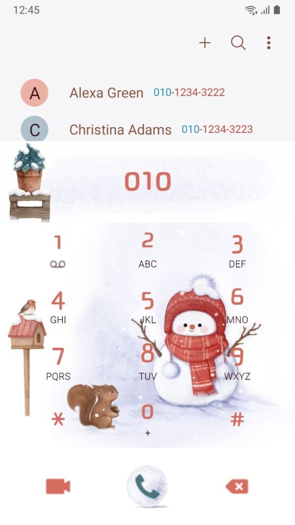 Samsung Themes: ❤️Mun❤️ Snowman and little friends ~❤️ Premium Theme snowman and friend play together under the snow - Image 3