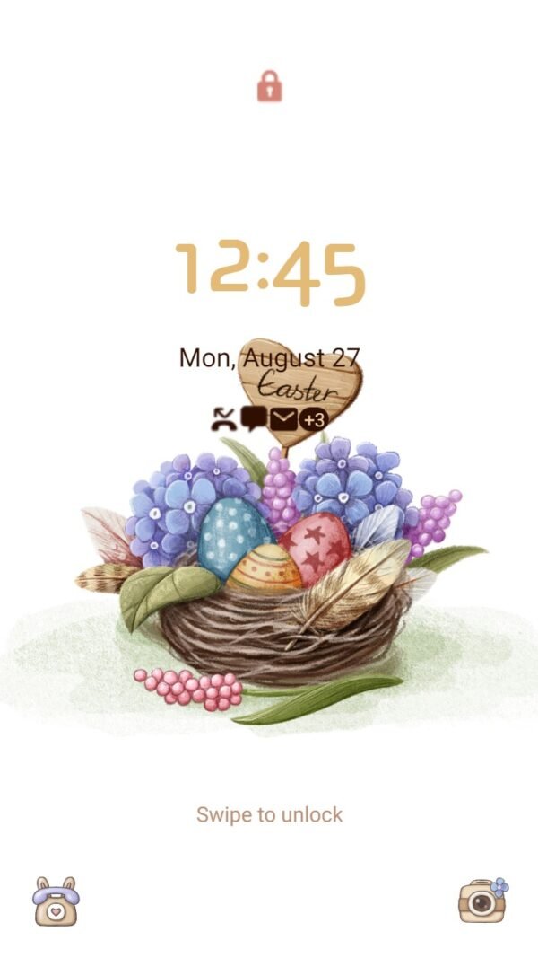Samsung Themes: [Sim] Easter Joy ~ Premium Theme bunny and colorful eggs - Image 2
