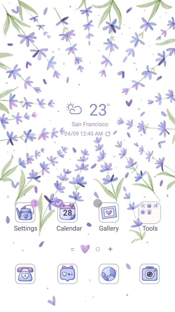 Samsung Themes: [Sim] Lavender Flowers ~ Premium Theme with gentle pastel purple