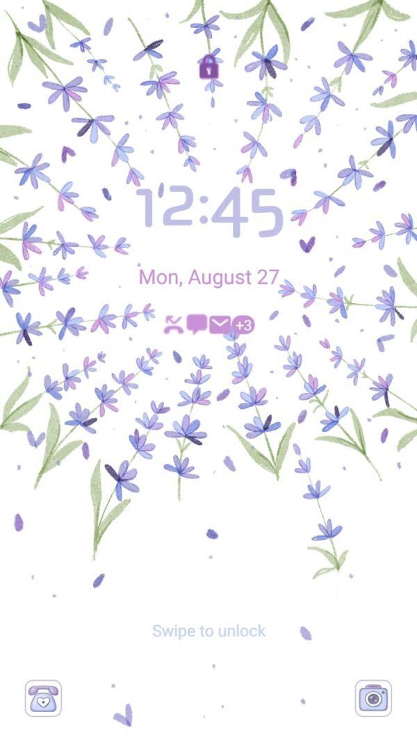 Samsung Themes: [Sim] Lavender Flowers ~ Premium Theme with gentle pastel purple - Image 2