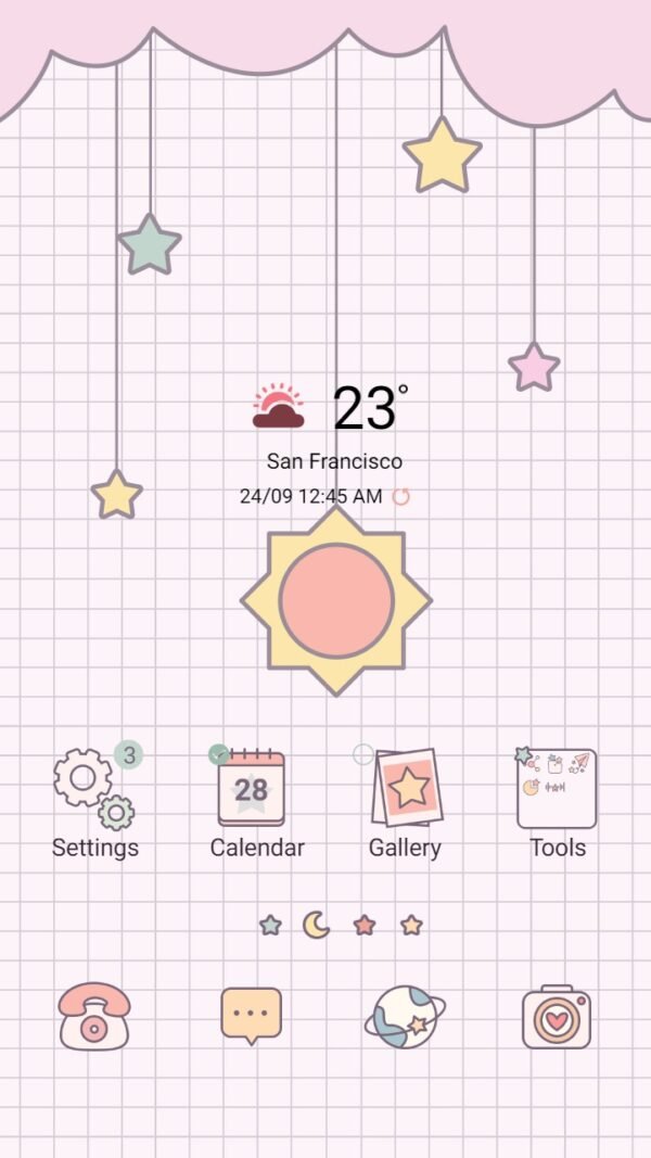 Samsung Themes: ❤️Mun❤️ Dreamy Sky ~❤️ Premium Theme pink sky in the dream