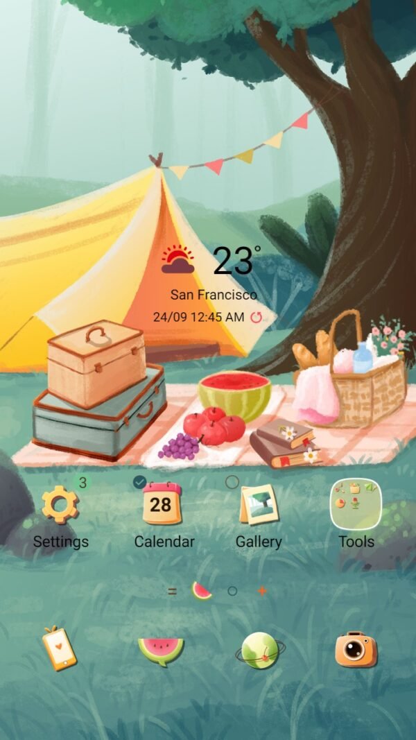 Samsung Themes: ❤️Mun❤️ Summer Picnic ~❤️ Premium Theme picnic in the forest