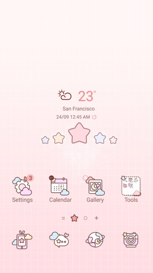 Samsung Themes: ❤️Mun❤️ Baby Star ~❤️ Premium Theme cutie pink star