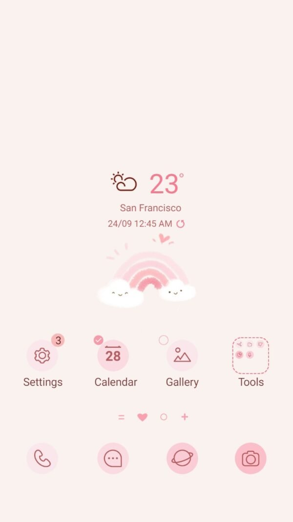 Samsung Themes: ❤️Mun❤️ Pink Rainbow ~❤️ Premium Theme lovely little rainbow