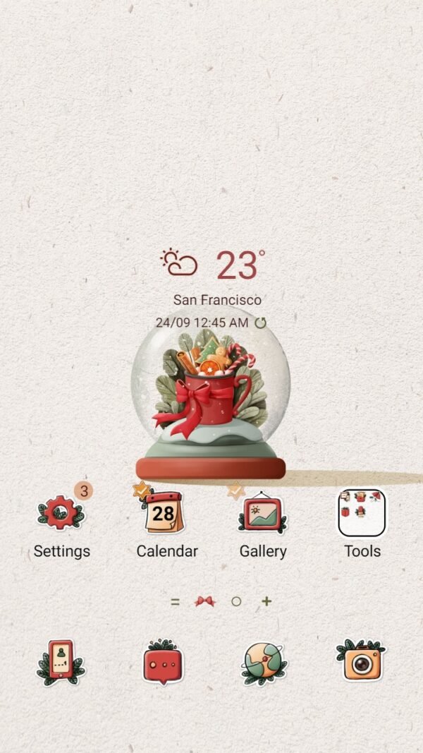 Samsung Themes: ❤️Mun❤️ Crystal Ball ~❤️ Premium Theme vintage xmas